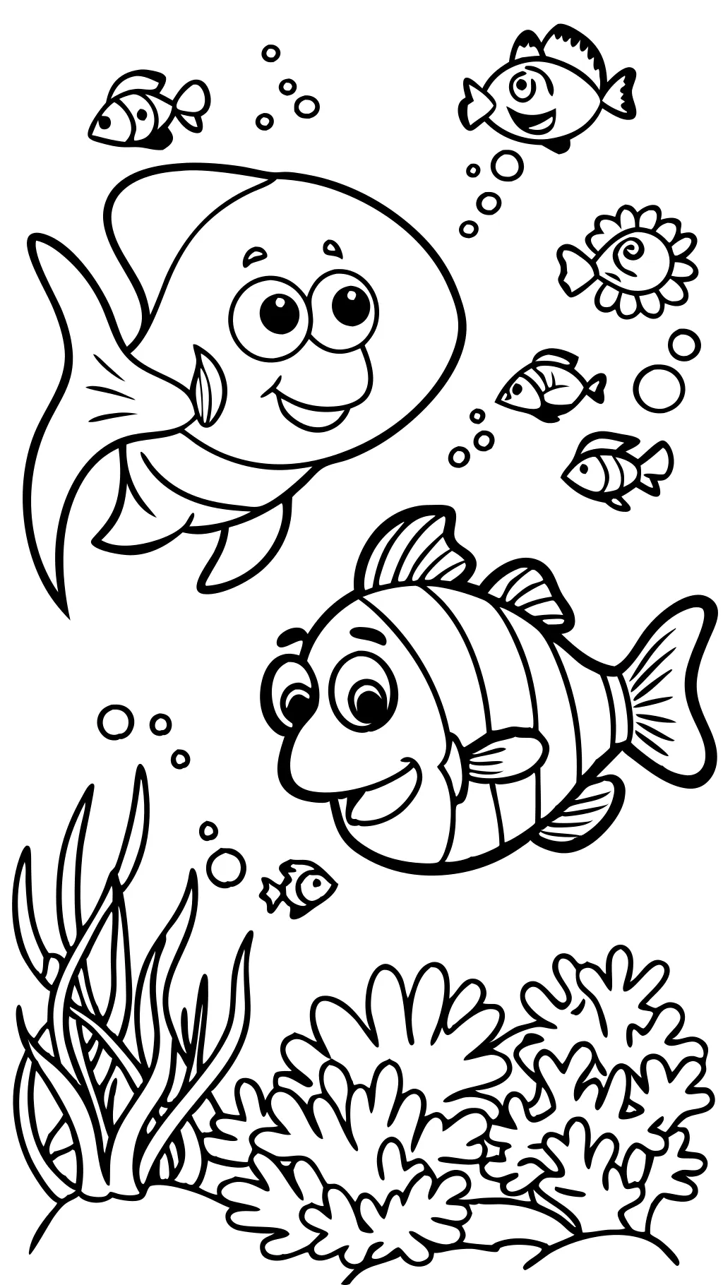 nemo and dory coloring pages